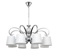Lampara concordia 8xe14 cromo pantalla blanca 50-70x78d de fabrilamp.