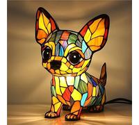Lámpara corgi en forma de salchicha, lámpara de mesa USB en forma de bulldog francés, lámpara de mesa LED de cristal tintado para noche, salón, dormitorio, amante de los animales, decoración de la