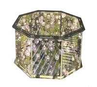 Lámpara cuadrada hecha a mano con luz nocturna de flores DIY que crea un ambiente tranquilo para la decoración del hogar o eventos (C)