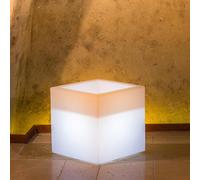 LÁMPARA CUADRADA LUZ CUBO RESINA ILUMINACIÓN JARDÍN EXTERIOR VARIOS COLORES
