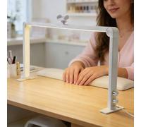 Lámpara cuadrada para técnicos de uñas, luz plegable de tres paneles con 420 perlas LED, lámpara LED para manicura (3000K-6000K) con soporte para teléfono, ideal para pestañas belleza(White)