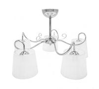 Lampara cuzco cromo con pantalla blanca 5xe14 fabrilamp