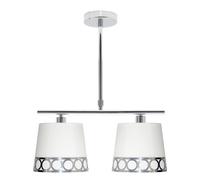 Lampara dalia 2xe14 blanco/plata regx40x16 cm