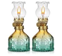 Lámpara De Aceite, 2 Piezas Lámpara De Queroseno, Lampara Aceite, Brillo Regulable, Linterna De Queroseno, Lámpara De Parafina Para Salón, Comedor, Jardín (8x8x17 cm)