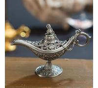 Lámpara de aceite de Aladdin, lámpara milagrosa de incienso, lámpara retro de Aladdin, lámpara mágica genio árabe, para decoración de mesa del hogar, tetera de aceite para el hogar, regalo (estilo 2)
