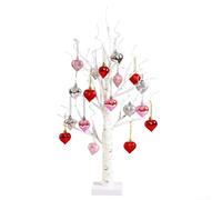 Lámpara de acento de árbol de abedul en forma de corazón para el día de San Valentín, aniversario, compromiso, decoración del hogar de pareja, iluminación suave