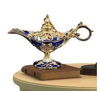 Lámpara de | Adornos clásicos Vintage de Metal para Manualidades, Regalo de lámpara de Aladino, luz de Deseos y Caja de baratijas | Patrón de Grabado clásico de Leyenda Vintage, lámpara de