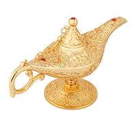 Lámpara de Aladín, Aladdin Genie, Lámpara de aleación de zinc, Aladdin Light Magic Genie Light Metal tallado Legend Lámpara Wishing Light Lamp Pot Decor