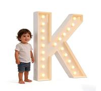 Lámpara De Alfabeto For Crear Palabras DIY For Fiesta Cumpleaños, Aniversario Boda, Hogar, Decoración Fondo Letras, Luz LED, Cartón Marquesina 2,3/3,3/4 Pies(K,70cm/2.3ft)