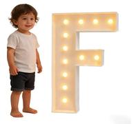 Lámpara De Alfabeto For Crear Palabras DIY For Fiesta Cumpleaños, Aniversario Boda, Hogar, Decoración Fondo Letras, Luz LED, Cartón Marquesina 2,3/3,3/4 Pies(F,70cm/2.3ft)