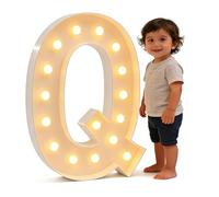 Lámpara De Alfabeto For Crear Palabras DIY For Fiesta Cumpleaños, Aniversario Boda, Hogar, Decoración Fondo Letras, Luz LED, Cartón Marquesina 2,3/3,3/4 Pies(Q,70cm/2.3ft)