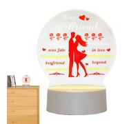 Lámpara de amor para ella, luz nocturna de San Valentín | Luz romántica de acrílico para el día de San Valentín, luz de novedad creativa única para mujer, novia, San Valentín