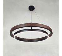 Lámpara de araña Brown Ring, moderna, colgante LED, de hierro, iluminación interior minimalista, lámpara colgante, decoración creativa, ideal para techos altos en salas de estar y restaurantes.