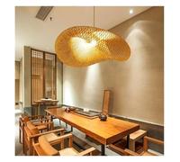 Lámpara de araña de bambú con Forma de Nido de pájaro, diseño japonés, Tejida a Mano, con Personalidad, Estilo Sombrero Ondulado, Creativa, para Restaurante, Hotel o cafetería.