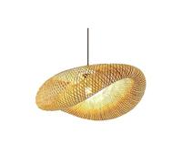 Lámpara de araña de bambú Natural Tejida a Mano, Creativa lámpara Japonesa de Paja con Forma de Sombrero de Mimbre, lámpara para Interior de Hotel, Restaurante, Sala de Estar, vestíbulo