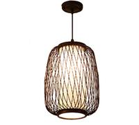 Lámpara de araña de bambú tejida a mano, lámpara colgante bohemia de ratán con dosel de madera, pantalla de mimbre tejida a mano, decoración para sala de té, villa, dormitorio, sala de estar, comedor
