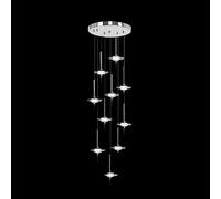 Lámpara de araña de Caracol para Escalera de casa dúplex, lámpara Colgante de Estrella de Cristal para Escalera, lámparas Colgantes LED Huecas para Sala de Estar de Villa (10 Luces, luz blan