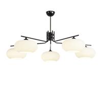 Lámpara de araña de Cristal Blanco de Estilo rústico nórdico | Lámpara de Techo empotrada de Mediados de Siglo, Estilo Industrial, Cromado y Dorado, Elegante lámpara Colgante para Sala de es