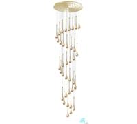 LáMpara De ArañA De Cristal Con Forma De Gota De Lluvia En Espiral Dorada,LáMpara Colgante De Escalera Led Regulable Moderna,Lamparas Techo Colgantes De 36 Luces Para La Villa,Escaleras,VestíBulos