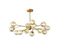 Lámpara de araña de Cristal de 12 Luces, Metal Dorado, latón Cepillado, lámpara Colgante Lineal, Apliques de Techo Tipo Haba mágica para Dormitorio, Sala de Estar, Pasillo (12 Luces)