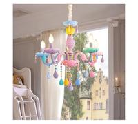 Lámpara de araña de Cristal de arcoíris romántica Moderna, Vela Europea, lámparas Colgantes de Princesa para niñas, Accesorios de iluminación, Cocina