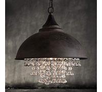 Lámpara de araña de Cristal de Estilo Industrial Retro Duradera LED Loft Creativo Arte del Hierro Lámpara de Tapa Artesanal Lámpara de Techo Redonda de una Sola Cabeza Acogedora
