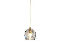 Lámpara de araña de cristal de imitación de estilo retro, accesorios de iluminación de techo de montaje empotrado, lámpara colgante de cabeza única con fuente de luz G9, luz colgante de decoración de
