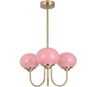 Lámpara de Araña de Cristal Rosa Opalino de Estilo Nórdico de Lujo para Mesa de Comedor, Lámpara Colgante Moderna de Mediados de Siglo, Lámpara de Araña Rede Oro Francés, Luz de Techo Decorativa para