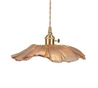 ＡＷＨＡＯ Lámpara de Araña de Flores, Lámpara Pequeña Moderna Y Creativa, Lámpara Colgante LED, Lámpara Colgante de Cristal con Forma de Flor, para Mostrador, Marrón Claro