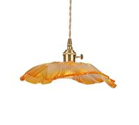 ＡＷＨＡＯ Lámpara de Araña de Flores, Lámpara Pequeña Moderna Y Creativa, Lámpara Colgante LED, Lámpara Colgante de Cristal con Forma de Flor, para Mostrador, Naranja