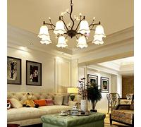 Lámpara de araña de hierro forjado de 8 cabezas, elegante lámpara colgante de interior para sala de estar, dormitorio, comedor, iluminación moderna de jardín