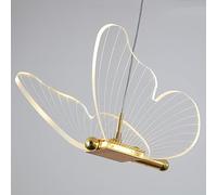 Lámpara de araña de mariposa para dormitorio de niñas, pantalla acrílica morada y rosa, 12 W, LED regulable, lámpara colgante de techo dorada para escalera, cocina, mesa de comedor, decoración d
