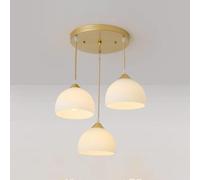 Lámpara de araña de metal moderna E27, lámpara colgante de techo con pantalla de cristal de 3 luces, lámpara colgante para mesa de comedor de cocina interior, lámpara colgante para hogar, dormitorio,