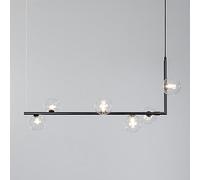 Lámpara de araña de Vidrio soplado Lineal para decoración del hogar, Transparente, para Comedor, Industrial, Negra, Moderna, de Mediados de Siglo, Sputnik, Dorada, de Tira Larga, para Techo,