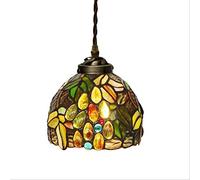 Lámpara de araña Duradera con patrón de UVA de 7 Pulgadas, vidrieras Decorativas, lámpara Colgante de una Sola Cabeza, Pasillo, Dormitorio, cafetería, Club, lámpara Colgante artística, E27, máx. 40 W