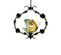 Lámpara de araña Duradera, lámpara Colgante Retro Europea de Mariposa/vidrieras, lámpara Colgante Decorativa Creativa para Bar Restaurante, E27, 6-10 W