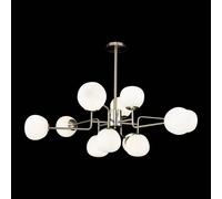 Lámpara de araña Erich de Maytoni, vidrio/metal color níquel, 12 luces