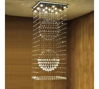 Lámpara de araña Escalera de Caracol Lámpara de Cristal, Edificio de Piso dúplex Villa Sala de Estar Grande Iluminación de araña LED (Tamaño: 8 luces/60 * 60 * 161 cm)