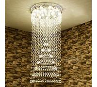 Lámpara de araña Escalera de Caracol Lámpara de Cristal, Edificio de Piso dúplex Villa Sala de Estar Grande Iluminación de araña LED (Tamaño: 8 luces/60 * 60 * 164 cm)