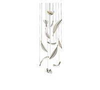 Lámpara de araña escalera giratoria, ático, dúplex, gran lámpara colgante Compatible with sala estar, villa, larga, decoración,Lujo
