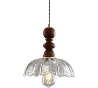 Lámpara de araña francesa de cristal transparente para restaurante o bar, lámpara colgante americana vintage para isla de cocina, lámpara colgante ajustable de un solo cabezal para sala de estar, dorm