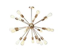 Lámpara de araña Hertl Sputnik Dorada de 21 Luces, lámpara de Techo E27 de Mediados de Siglo, lámpara Colgante Ajustable para Cocina, Comedor, Sala de Estar, lámpara Colgante - Plata 12 Luce