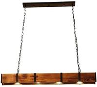 Lámpara de araña industrial con barra de altura ajustable, lámpara colgante rústica de madera, luces colgantes creativas para loft de cafetería, luz LED retro para mesa de comedor, iluminación de lám