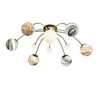 Lámpara de araña Lámparas LED nórdicas Iluminación Planeta Pantalla de Vidrio Lámpara de araña Creativa Cocina Sala de Estar Lámpara de Vidrio de Hierro Habitación G9 (Color de emisión: Luz cálida