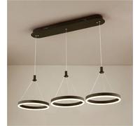 Lámpara de Araña Led de 3 Luces con Forma de Anillo, Moderna Lámpara Colgante Circular de con Altura Ajustable para Comedor, Restaurante, Bar O Isla de Cocina (Luz Cálida)./Luz Fría