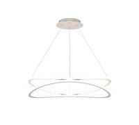 Lámpara de Araña Led de Anillo Moderna Y Sencilla de 74 W, 1 Luz Colgante Lineal De, Lámpara de Techo Ajustable para Isla de Cocina, Sala de Estar Y Comedor, Nubes Blancas Auspiciosas (Luz Tricolor)./