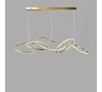 Lámpara de araña LED de Cristal con Grandes Anillos para vestíbulo, Estilo Villa, con iluminación de Arte Natural en Roca, decoración de Lujo para el hogar, Elegante (5 Anillos, 150 cm de la