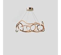 Lámpara de araña LED de Cristal con Grandes Anillos para vestíbulo, Estilo Villa, con iluminación de Arte Natural en Roca, decoración de Lujo para el hogar, Elegante (D80CM, Neutro)