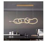 Lámpara de araña LED de Cristal con Grandes Anillos para vestíbulo, Estilo Villa, con iluminación de Arte Natural en Roca, decoración de Lujo para el hogar, Elegante (5 Anillos, 120 cm de la