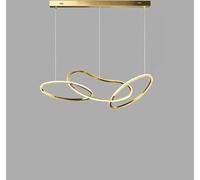 Lámpara de araña LED de Cristal con Grandes Anillos para vestíbulo, Estilo Villa, con iluminación de Arte Natural en Roca, decoración de Lujo para el hogar, Elegante (3 Anillos, 80 cm de lar